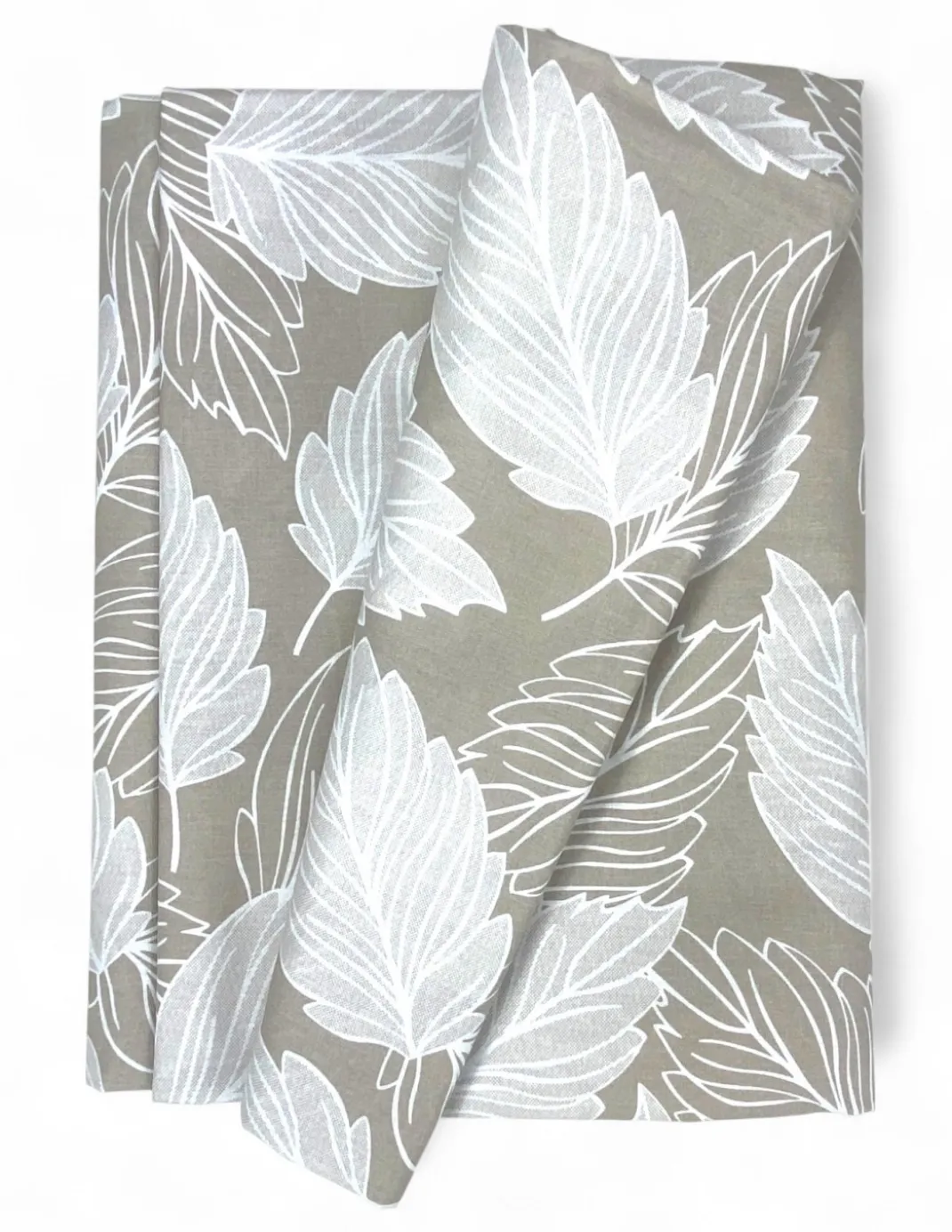 Telo Arredo Copritutto Foglie Beige – Gran Foulard Multiuso in Cotone – Copriletto, Copridivano – Made in Italy