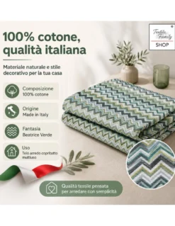 TELO ARREDO Copritutto GRAN FOULARD Copriletto COPRIDIVANO Tessuto BEATRICE Verde