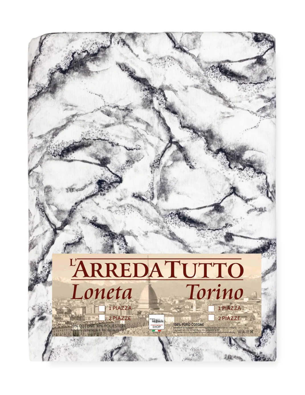 TELO ARREDO copritutto GRAN FOULARD COPRILETTO copridivano TESSUTO MARMO Marmorizzato Bianco