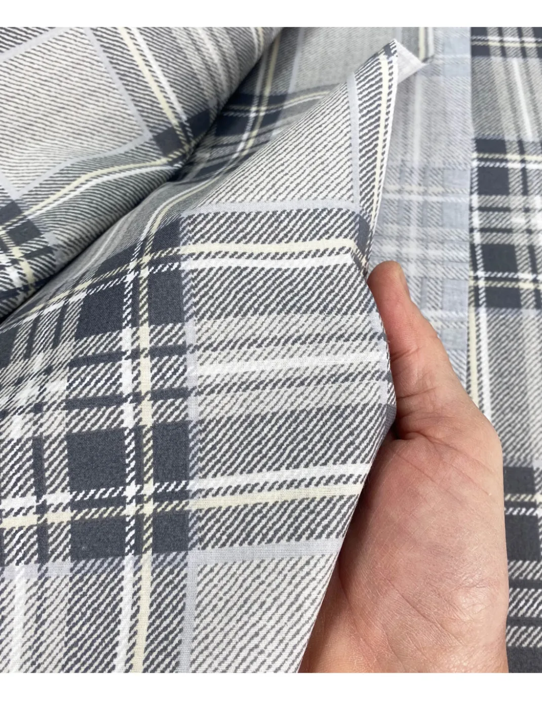 TELO ARREDO copritutto GRAN FOULARD copriletto COPRIDIVANO tessuto SCOZZESE Grigio