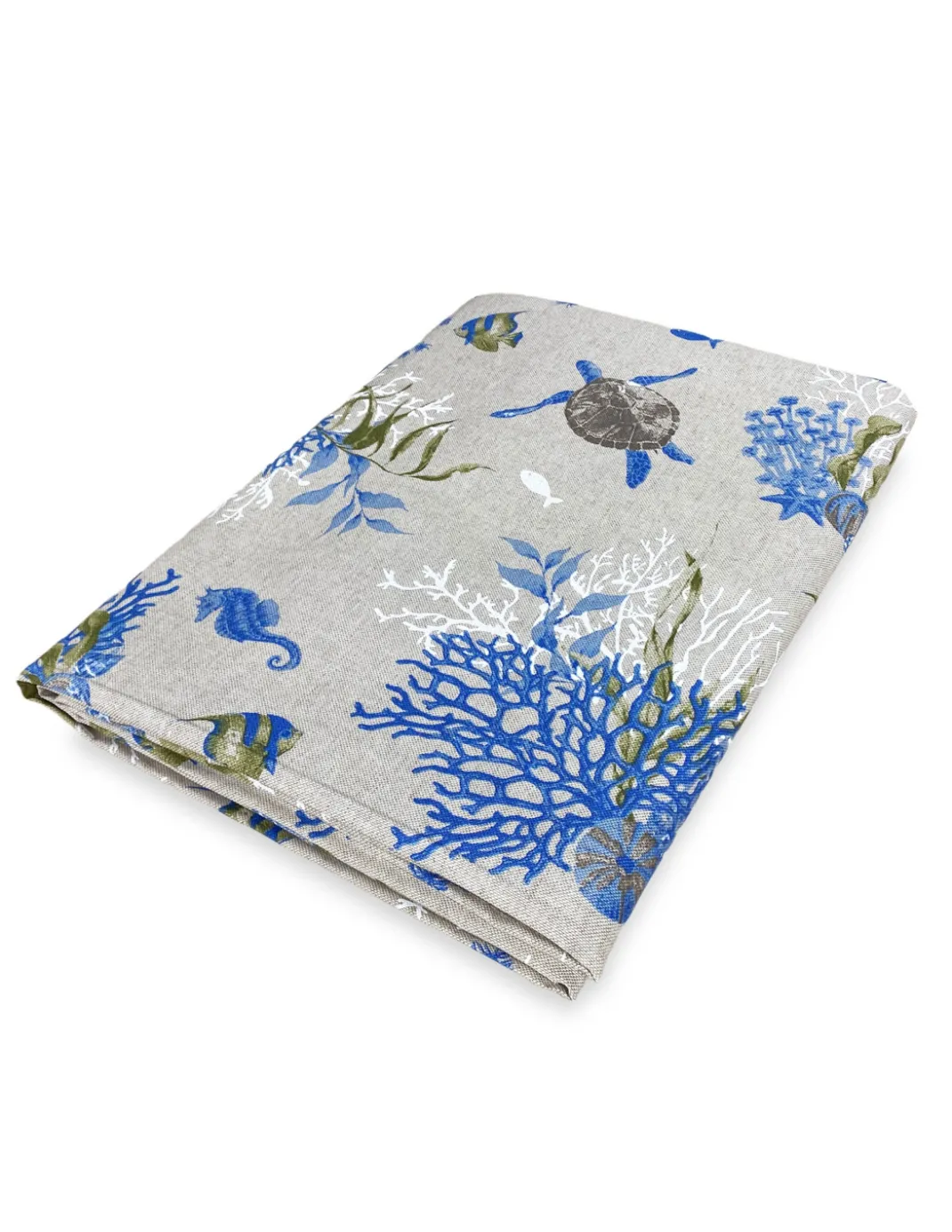 TELO ARREDO copritutto GRAN FOULARD copriletto COPRIDIVANO tessuto DORY TARTARUGHE e CORALLI blu