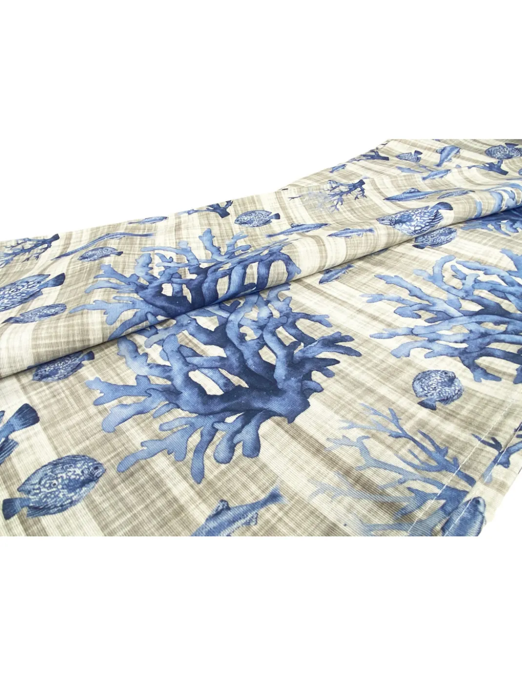 TELO ARREDO copritutto GRAN FOULARD COPRILETTO copridivano PESCI mare marino BLU