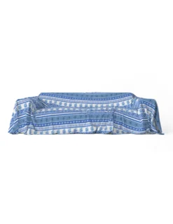 TELO ARREDO copritutto GRAN FOULARD COPRILETTO copridivano GRECIA BLU mare marino