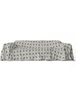 TELO ARREDO copritutto GRAN FOULARD COPRILETTO copridivano tessuto DIGITY GUFI gufetti grigio in puro cotone
