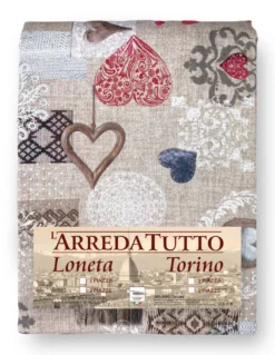 TELO ARREDO copritutto GRAN FOULARD COPRILETTO copridivano Tirolese SHABBY ROSSO