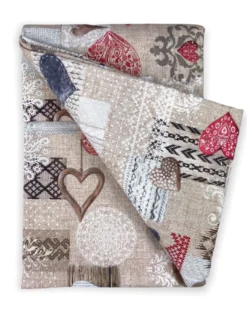 TELO ARREDO copritutto GRAN FOULARD COPRILETTO copridivano Tirolese SHABBY ROSSO
