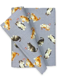 TELO ARREDO copritutto GRAN FOULARD COPRILETTO copridivano tessuto DIGITY GATTINI grigio in puro cotone