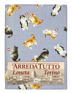 TELO ARREDO copritutto GRAN FOULARD COPRILETTO copridivano tessuto DIGITY GATTINI grigio in puro cotone