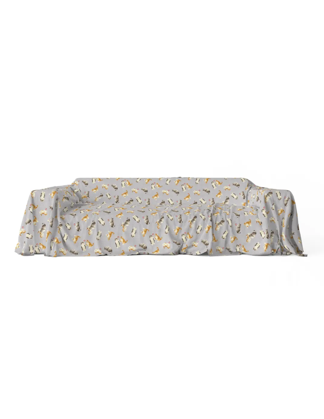 TELO ARREDO copritutto GRAN FOULARD COPRILETTO copridivano tessuto DIGITY GATTINI grigio in puro cotone