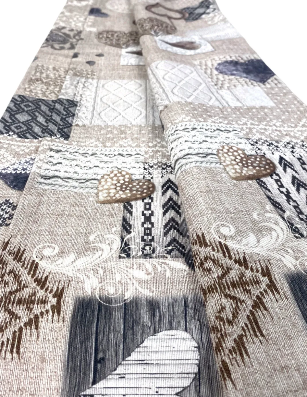 TELO ARREDO copritutto GRAN FOULARD COPRILETTO copridivano Tirolese SHABBY BEIGE