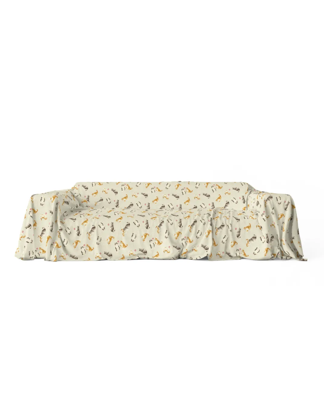 TELO ARREDO copritutto GRAN FOULARD COPRILETTO copridivano tessuto DIGITY GATTINI beige in puro cotone