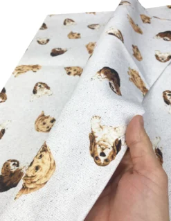 TELO ARREDO copritutto GRAN FOULARD COPRILETTO copridivano tessuto DIGITY CANI grigio chiaro in puro cotone