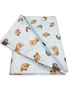 TELO ARREDO copritutto GRAN FOULARD COPRILETTO copridivano tessuto DIGITY CANI grigio chiaro in puro cotone
