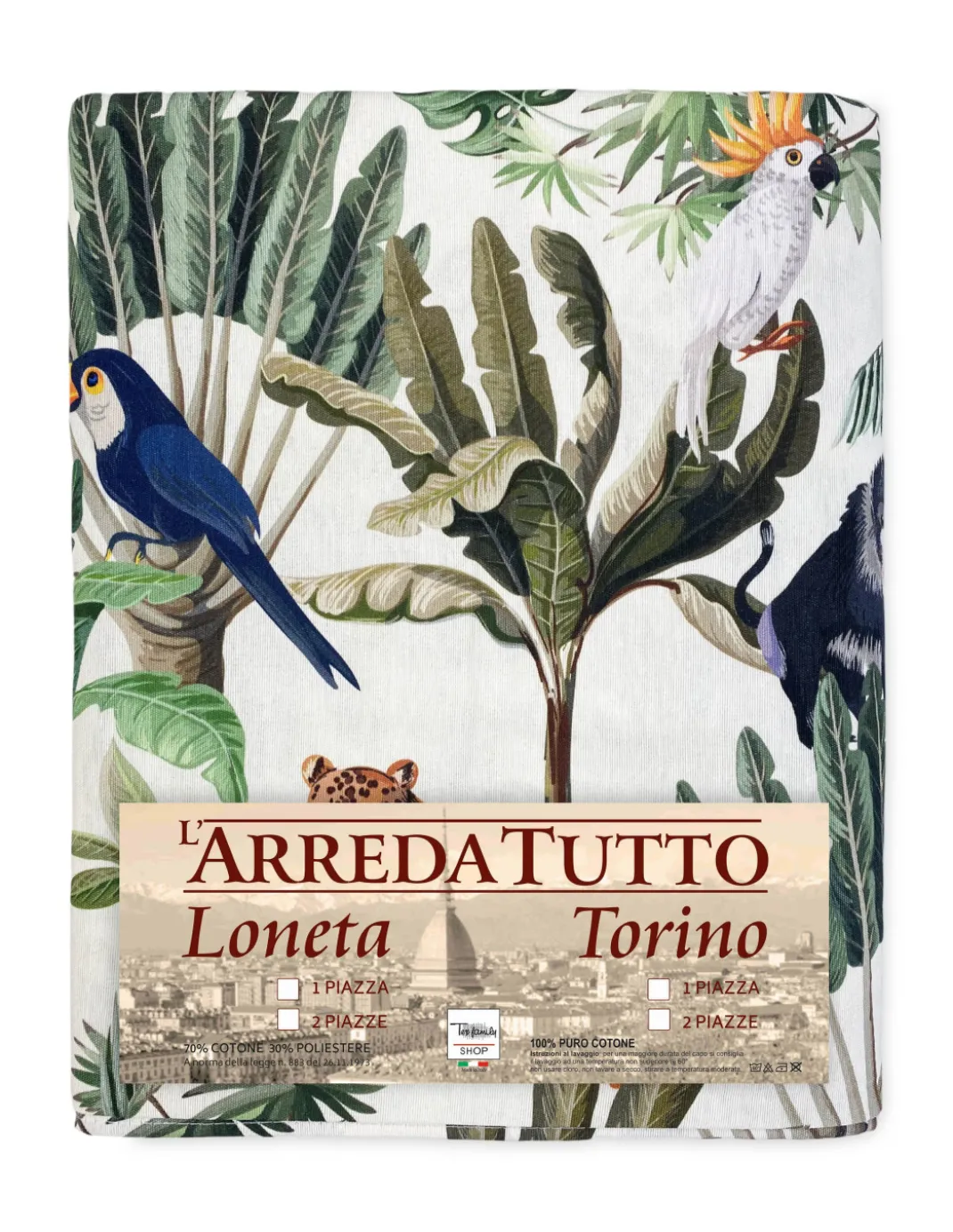TELO ARREDO copritutto GRAN FOULARD COPRILETTO copridivano GIUNGLA