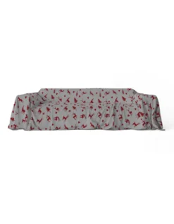 TELO ARREDO copritutto GRAN FOULARD COPRILETTO copridivano tessuto DIGITY CERVI grigio scuro in puro cotone