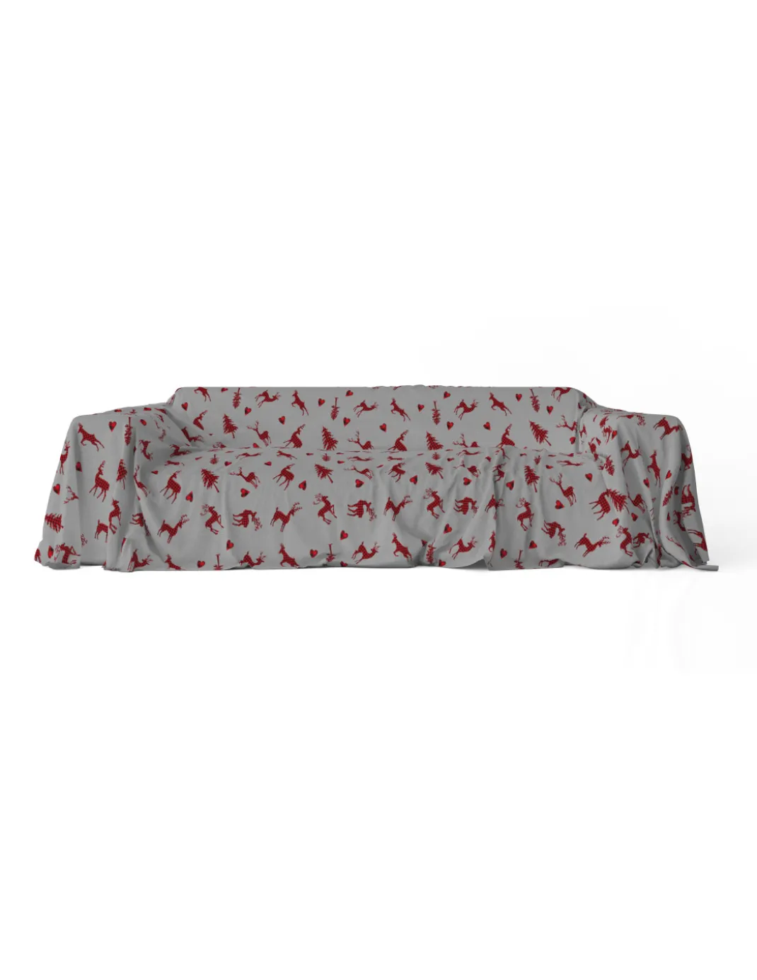 TELO ARREDO copritutto GRAN FOULARD COPRILETTO copridivano tessuto DIGITY CERVI grigio scuro in puro cotone