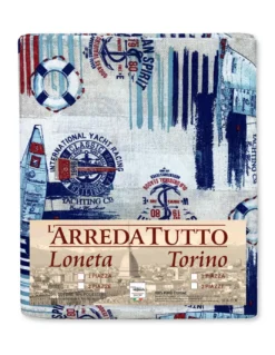 TELO ARREDO copritutto GRAN FOULARD COPRILETTO copridivano TESSUTO LONETA mare MARINO VELA BLU