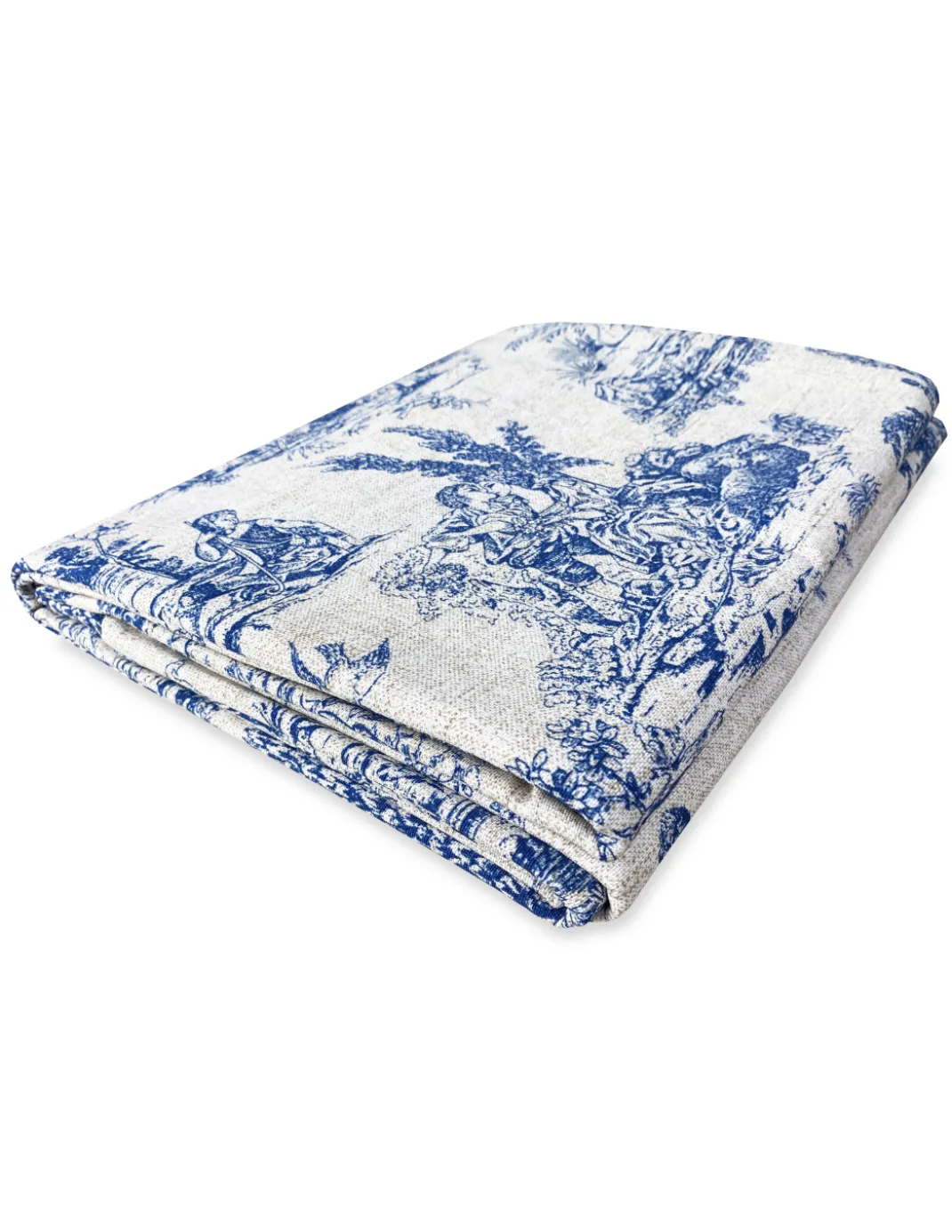 TELO ARREDO copritutto GRAN FOULARD COPRILETTO copridivano TESSUTO LONETA Toiles de Jouy blu