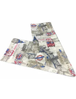 TELO ARREDO COPRITUTTO GRAN FOULARD COPRILETTO COPRIDIVANO TESSUTO LONETA LONDRA INGLESE NEW18