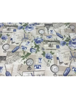 TELO ARREDO COPRITUTTO GRAN FOULARD COPRILETTO COPRIDIVANO TESSUTO LONETA SHABBY BLU