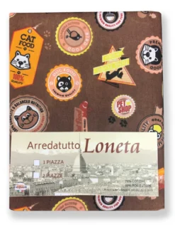 TELO ARREDO COPRITUTTO GRAN FOULARD COPRILETTO COPRIDIVANO TESSUTO LONETA PET DOG AND CAT