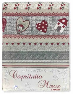 TELO ARREDO Copritutto GRAN FOULARD Copriletto COPRIDIVANO Tessuto MIROS WELCOME ROSSO