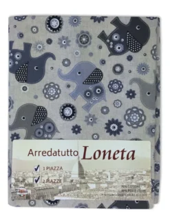 TELO ARREDO COPRITUTTO GRAN FOULARD COPRILETTO COPRIDIVANO TESSUTO LONETA ELEFANTINO GRIGIO