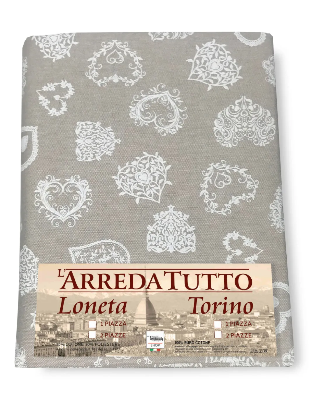 TELO ARREDO copritutto GRAN FOULARD copriletto COPRIDIVANO tessuto DORY CUORE BIANCO