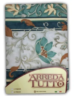 TELO ARREDO COPRITUTTO GRAN FOULARD COPRILETTO COPRIDIVANO TESSUTO EDERA VERDE