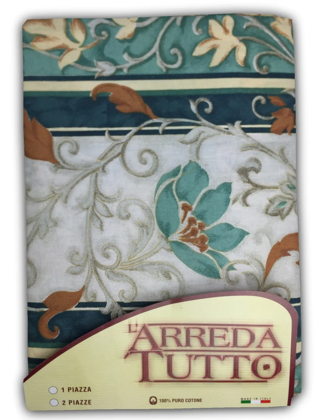 TELO ARREDO COPRITUTTO GRAN FOULARD COPRILETTO COPRIDIVANO TESSUTO EDERA VERDE