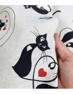 TELO ARREDO copritutto GRAN FOULARD copriletto COPRIDIVANO TESSUTO Dory GATTI gatto NERO