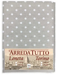 TELO ARREDO Copritutto GRAN FOULARD Copriletto COPRIDIVANO Tessuto MIROS POIS BIANCO