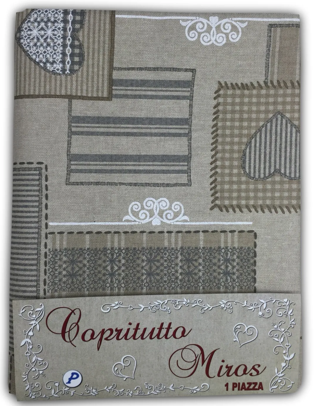 TELO ARREDO COPRITUTTO GRAN FOULARD COPRILETTO COPRIDIVANO TESSUTO BRASSERIE BEIGE