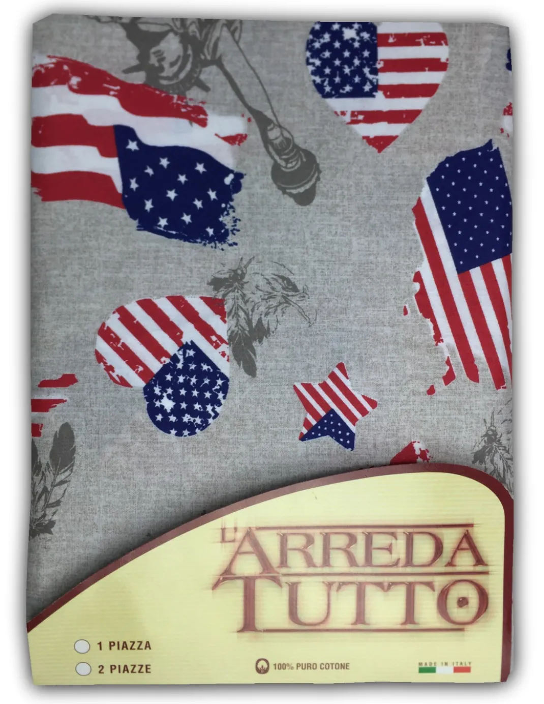 TELO ARREDO COPRITUTTO GRAN FOULARD COPRILETTO COPRIDIVANO TESSUTO BANDIERA AMERICANA NEW YORK