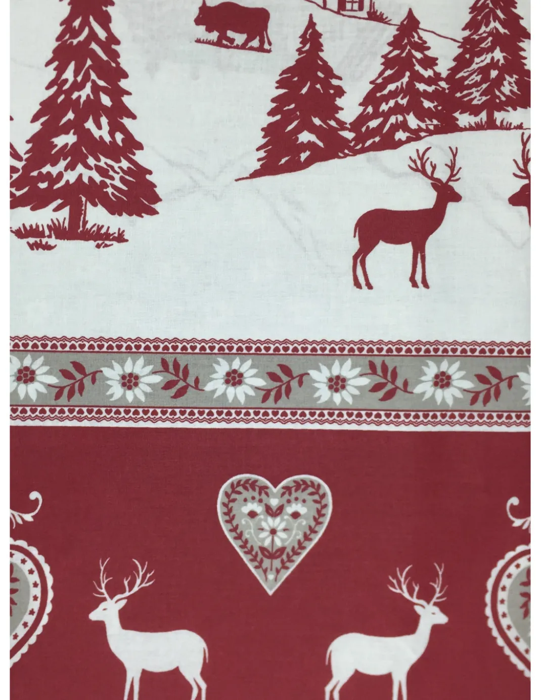TELO COPRITUTTO GRAN FOULARD COPRILETTO COPRIDIVANO TESSUTO TIROLESE GARDENA ROSSO