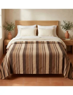 Telo Copritutto Kiara Jacquard 100% Cotone Biscotto Made in Italy, Gran Foulard Telo Arredo, Copridivano/Copriletto