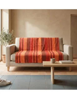 Telo Copritutto Kiara Jacquard 100% Cotone Bordeaux Made in Italy, Gran Foulard Telo Arredo, Copridivano/Copriletto