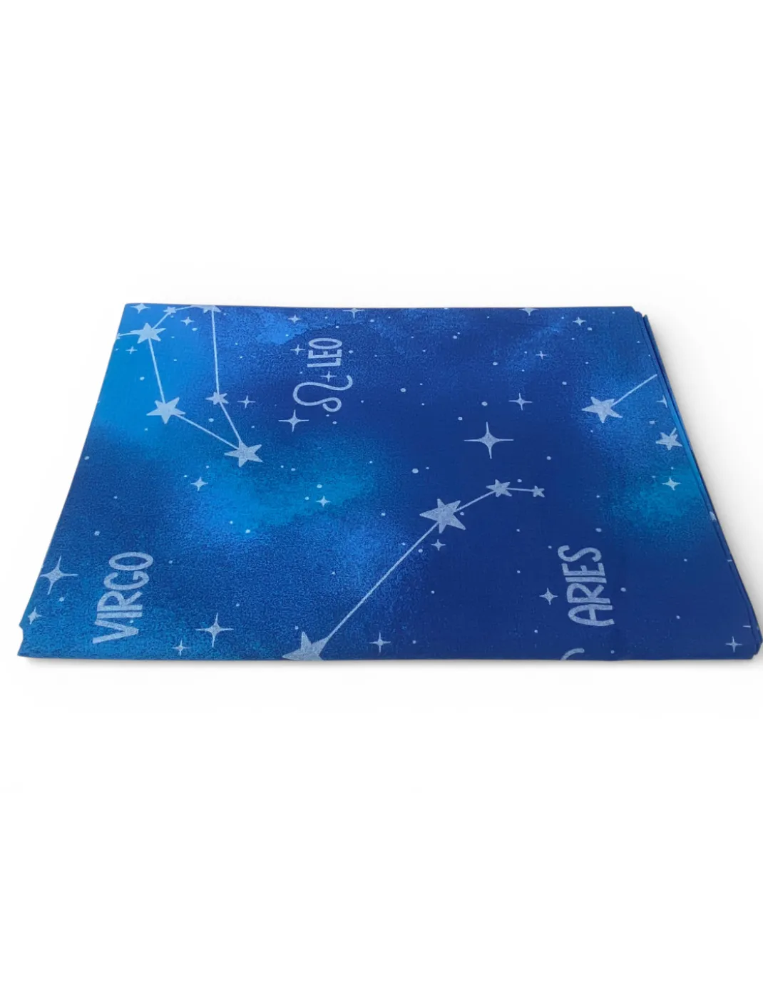 Telo Copritutto Segni Zodiacali Blu - 100% Cotone - Gran Foulard Multiuso Copriletto/Copridivano - Made in Italy
