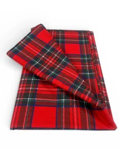 Telo Copritutto Tartan Rosso - 100% Cotone - Gran Foulard Multiuso Copridivano/Copriletto - Made in Italy