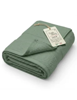 Telo Doccia Asparago 100x150 in Spugna 100% Cotone 450 g/m² Made in Italy
