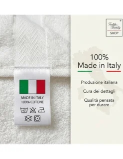 Telo Doccia Avorio 100x150 in Spugna 100% Cotone 450 g/m² Made in Italy