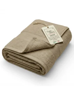 Telo Doccia Beige 100x150 in Spugna 100% Cotone 450 g/m² Made in Italy