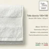 Telo Doccia Bordaeux 100x150 in Spugna 100% Cotone 450 g/m² Made in Italy
