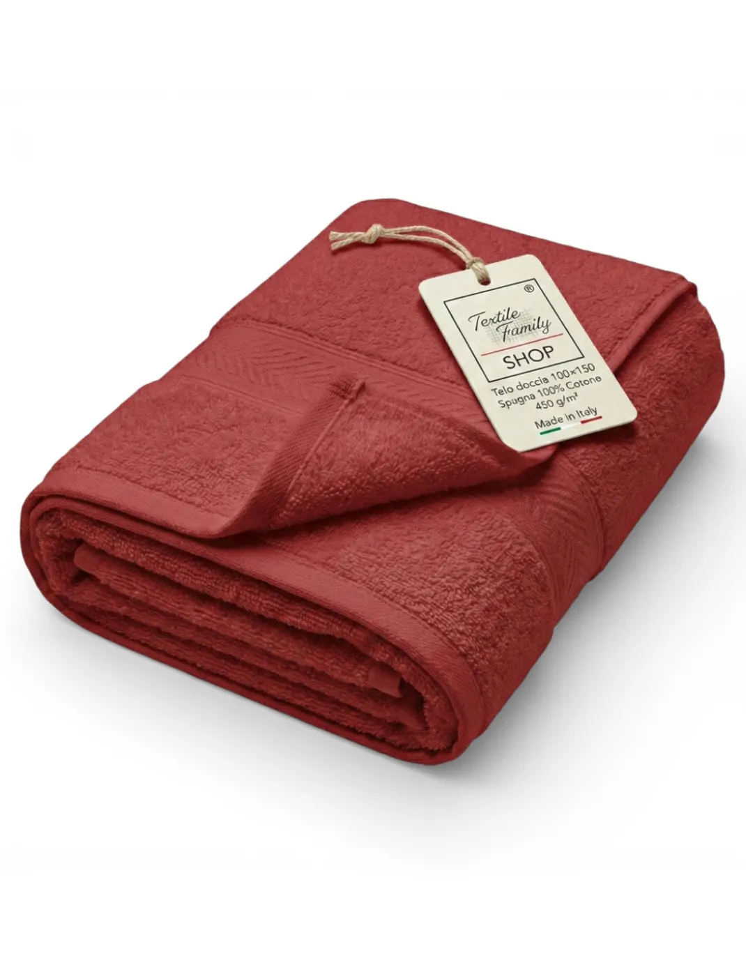 Telo Doccia Bordaeux 100x150 in Spugna 100% Cotone 450 g/m² Made in Italy