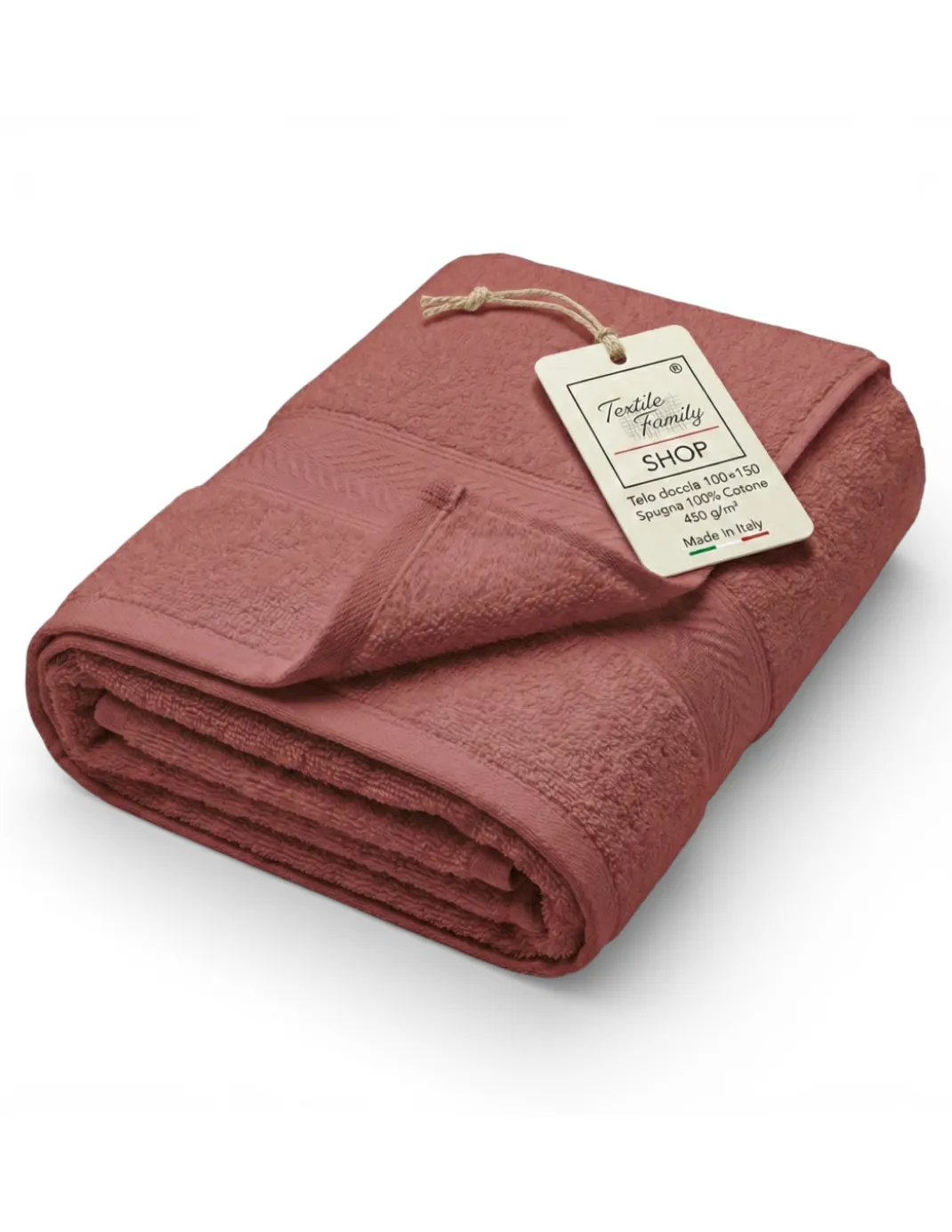 Telo Doccia Fragola 100x150 in Spugna 100% Cotone 450 g/m² Made in Italy