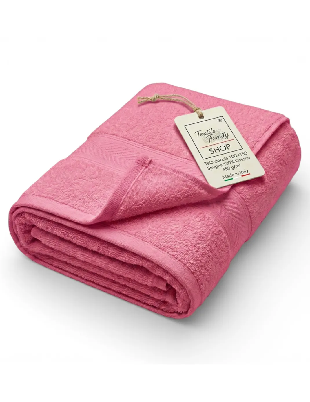 Telo Doccia Fuxia 100x150 in Spugna 100% Cotone 450 g/m² Made in Italy