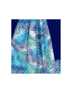 TELO mare doppio KIKOY Foglie Blu in COTONE e in SPUGNA con ZAINO KEEP