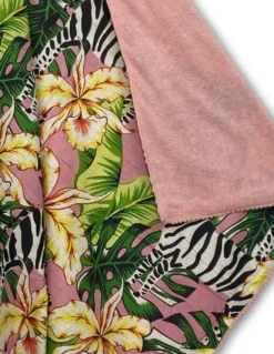 Telo mare doppio KIKOY in cotone e spugna con zaino KEEP – Fantasia Zebra Rosa