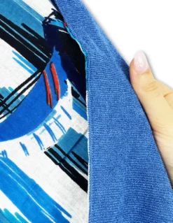 Telo mare doppio KIKOY in cotone e spugna con zaino KEEP – Fantasia Vela blu