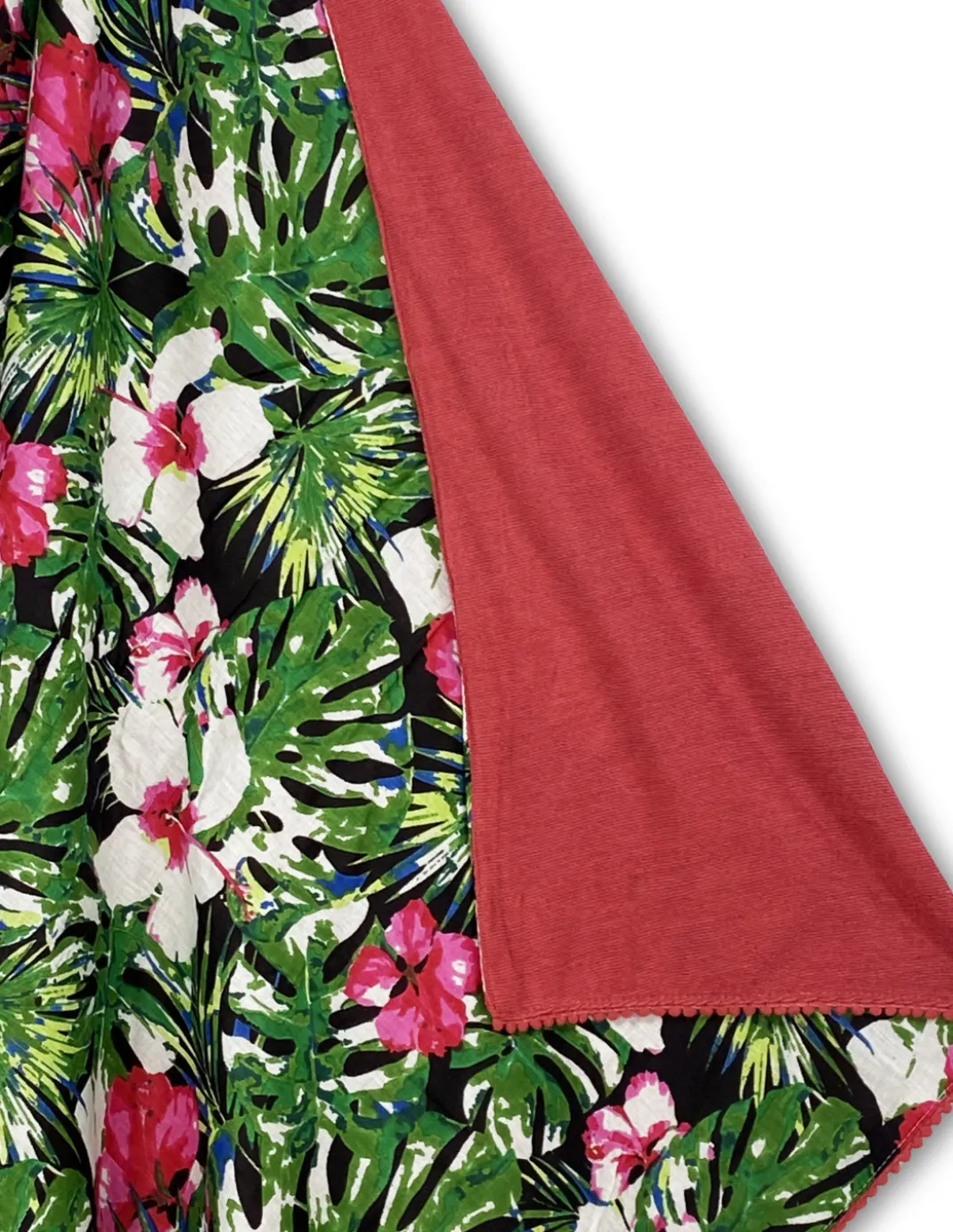 Telo mare doppio KIKOY in cotone e spugna con zaino KEEP – Fantasia Primavera fucsia